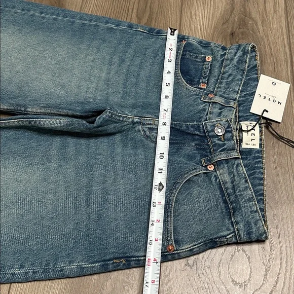 Motel Rocks Low Rise Parallel Jeans Bright Blue Size 24 - Picture 9 of 13